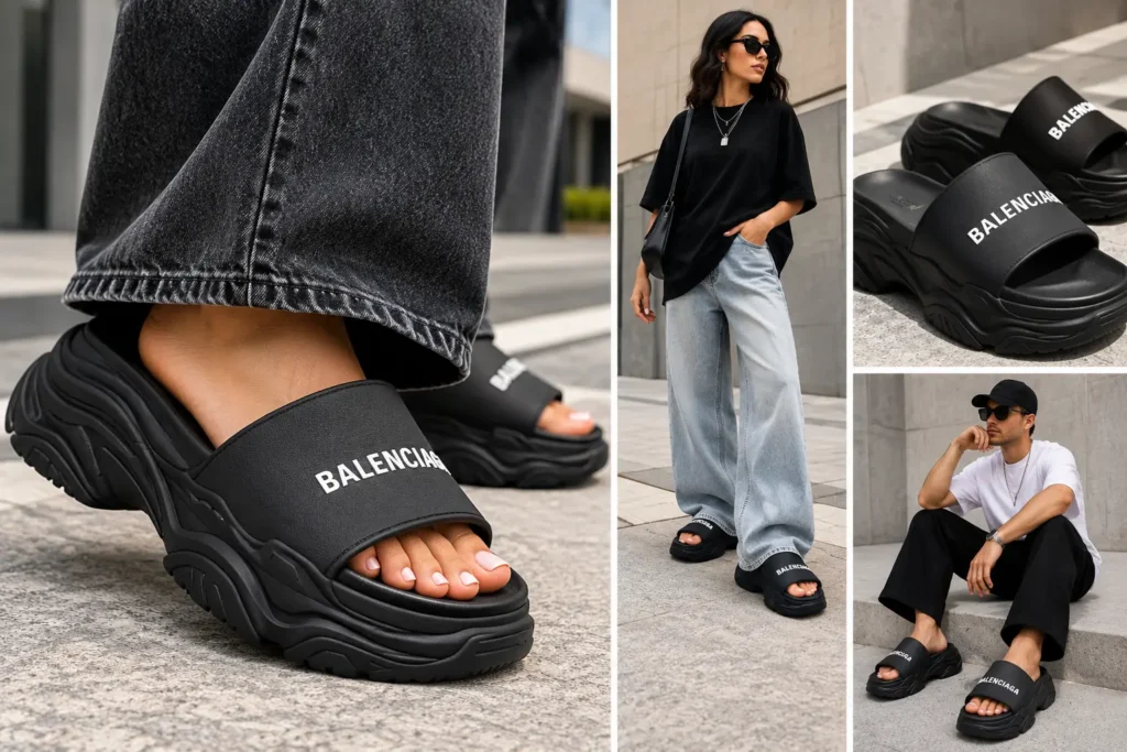 Chunky Balenciaga Slides Streetwear 
